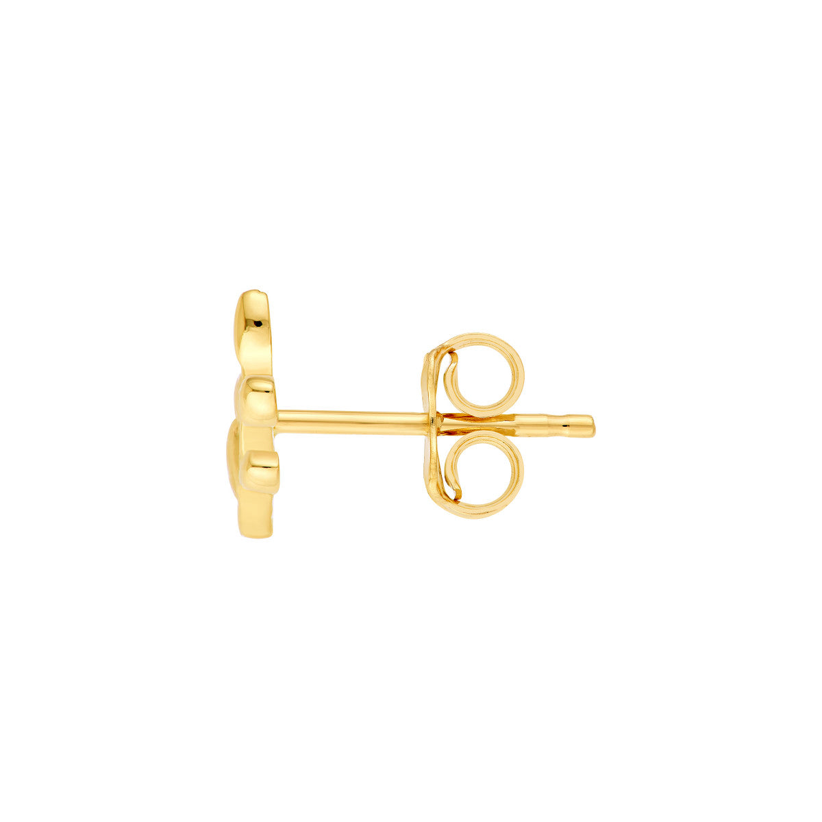 14K Yellow Gold Leaf Branch Stud Earrings
