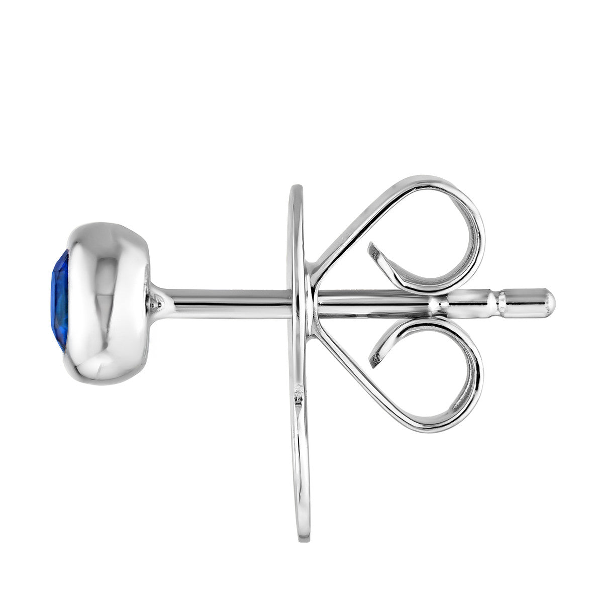 14K White Gold 3.00mm Round Blue Sapphire Stud Earrings Birmingham Jewelry Earrings Birmingham Jewelry 