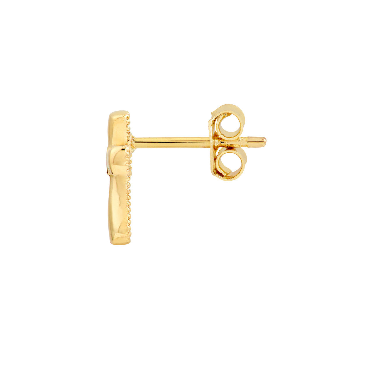 14K Yellow Gold 2.5pt Dia Cross Stud Earrings