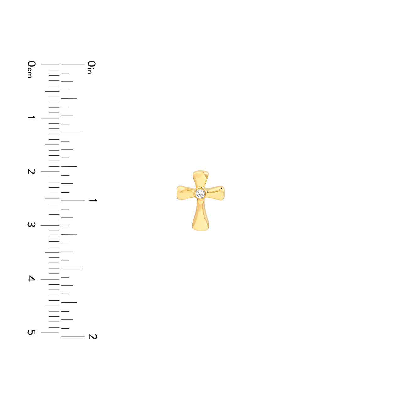 14K Yellow Gold 4pt Diamond Cross Stud Earrings
