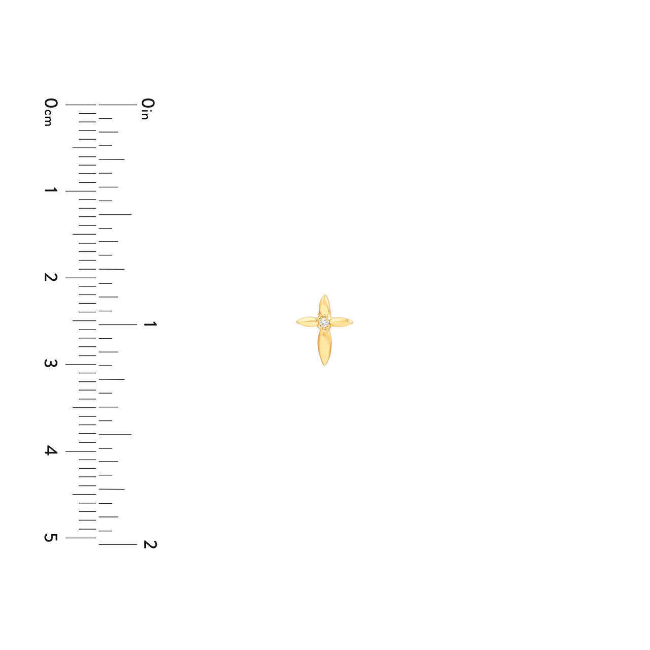 14K Yellow Gold 2pt Diamond Cross Stud Earrings