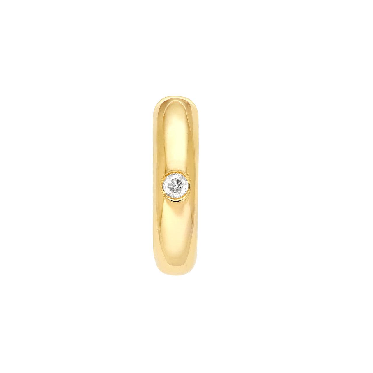14K Yellow Gold 15.00mm Diamond Round Hoop Earrings