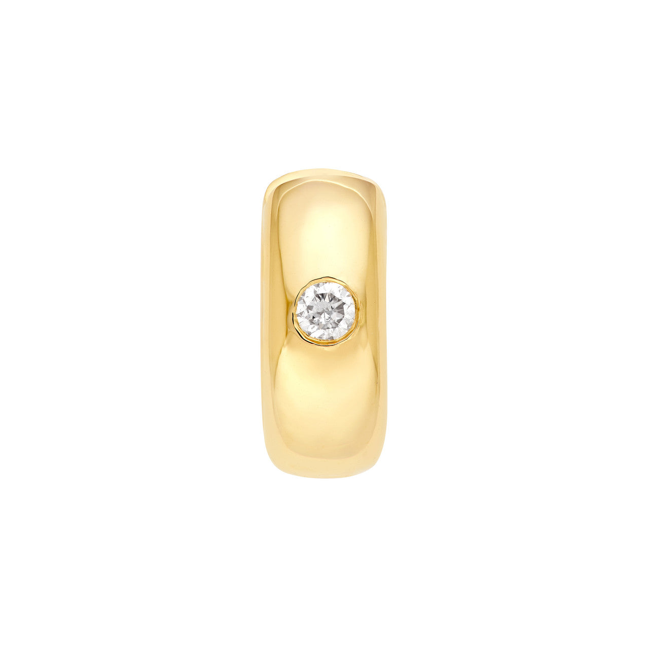 14K Yellow Gold 11.00mm Diamond Round Hoop Earrings