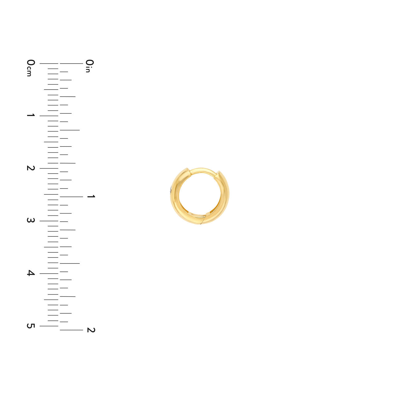 14K Yellow Gold 11.00mm Diamond Round Hoop Earrings