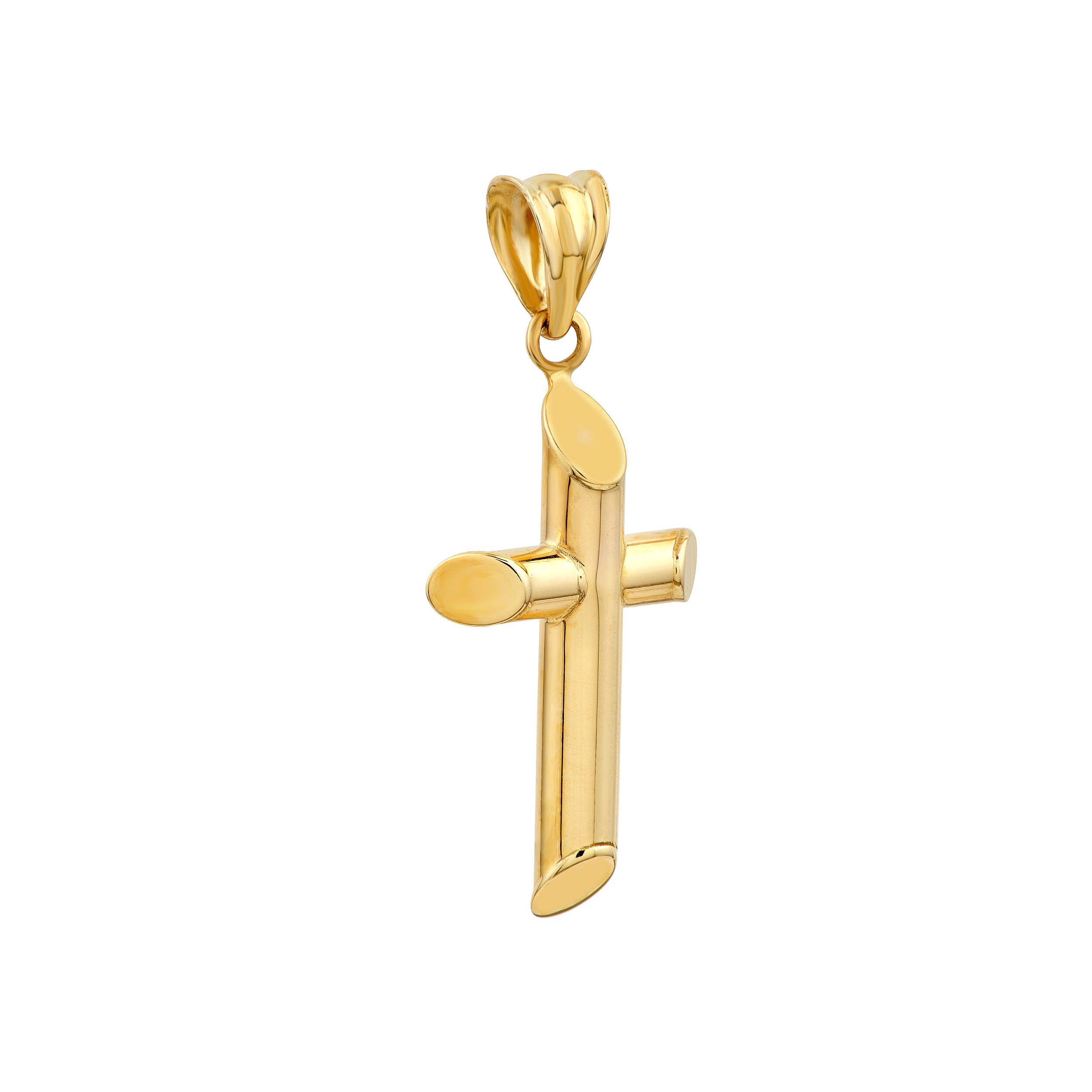 14K Yellow Gold Angle End Cross Pendant Birmingham Jewelry Pendant Birmingham Jewelry 
