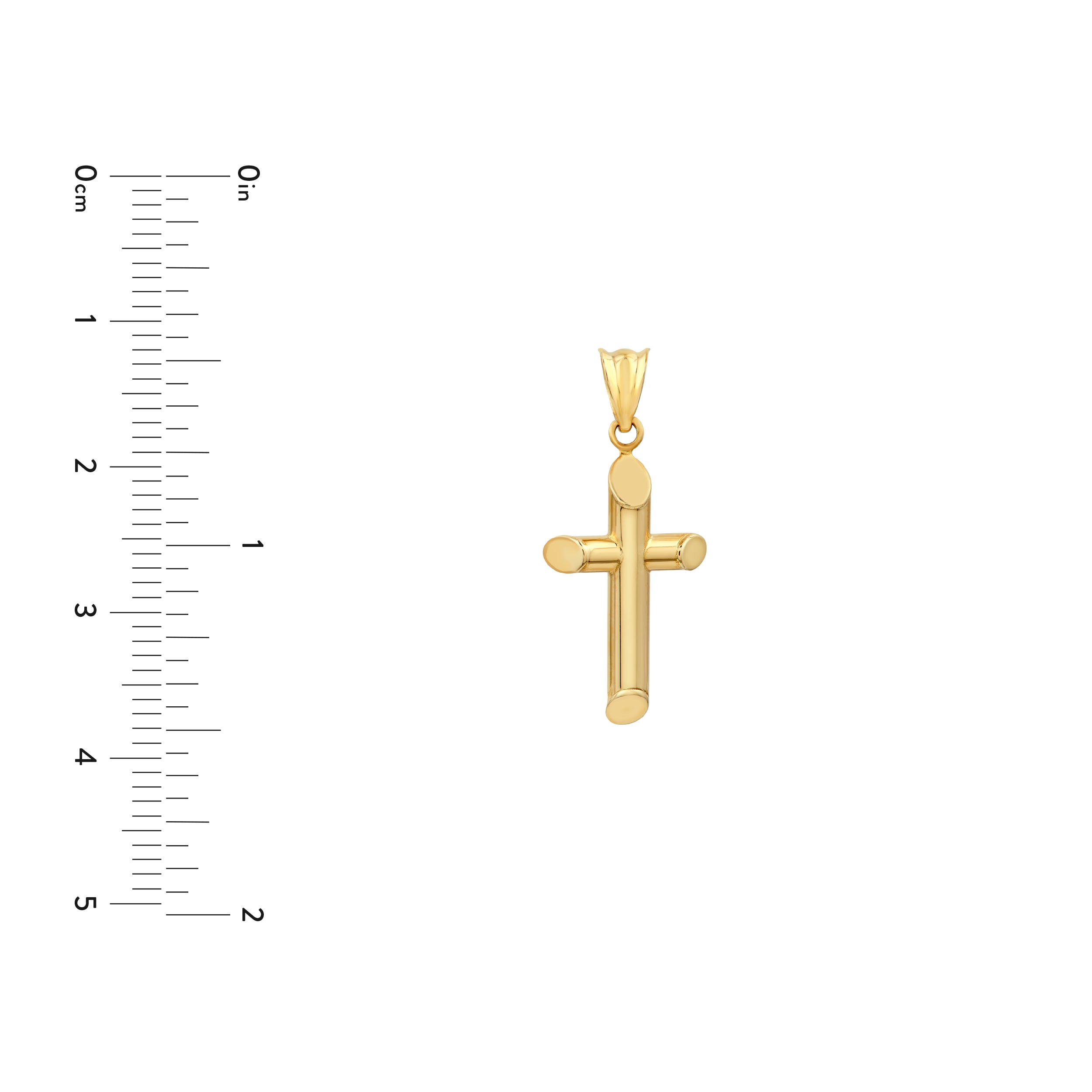 14K Yellow Gold Angle End Cross Pendant Birmingham Jewelry Pendant Birmingham Jewelry 