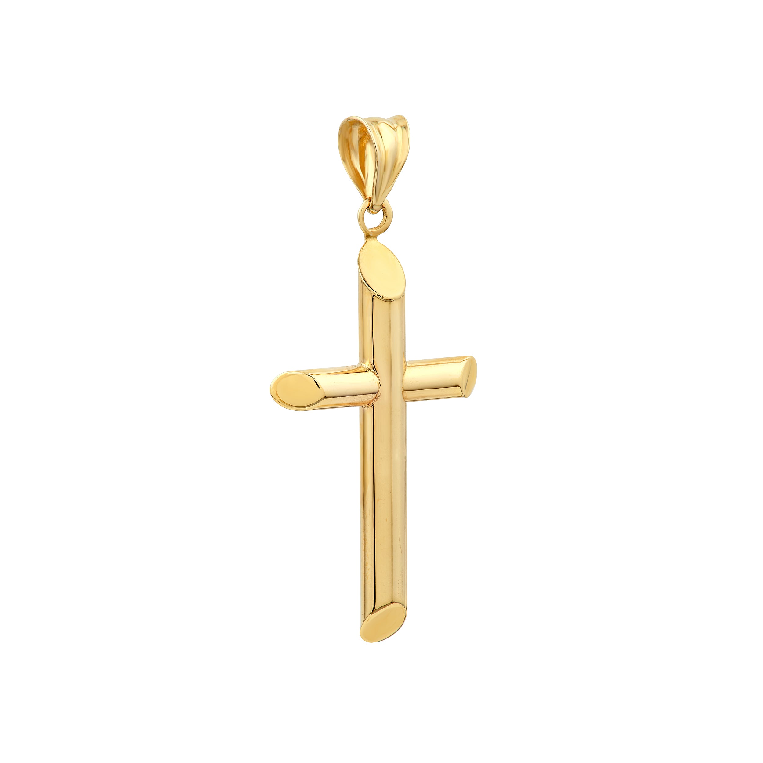 14K Yellow Gold Polished Angle End Cross Pendant Birmingham Jewelry Pendant Birmingham Jewelry 