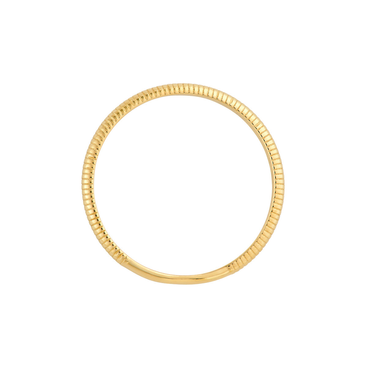 14K Yellow Gold Ribbed Band Ring