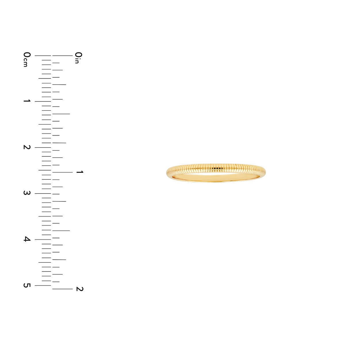14K Yellow Gold Ribbed Band Ring