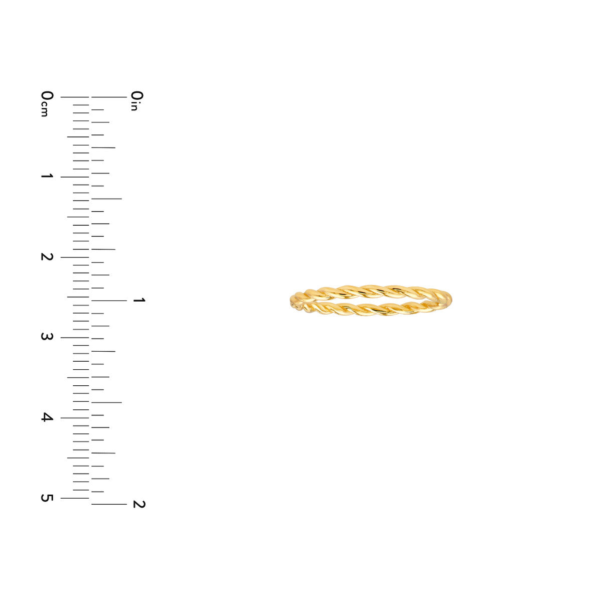 14K Yellow Gold Twisted Rope Band Ring