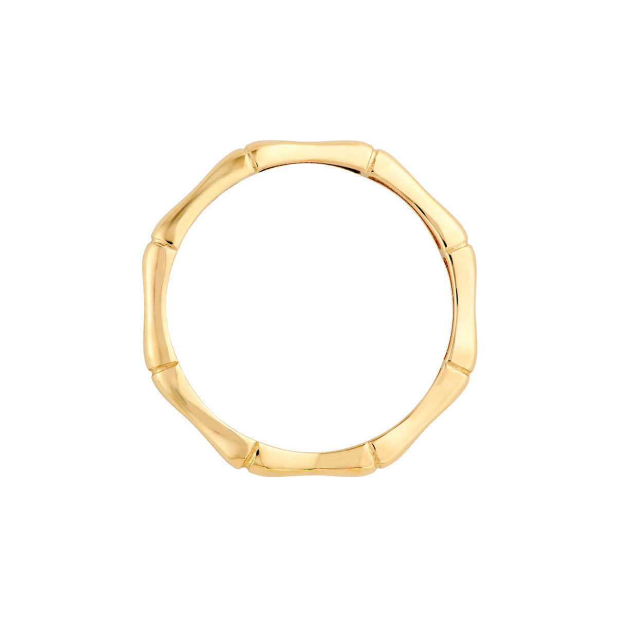14K Yellow Gold Dainty Bamboo Band
