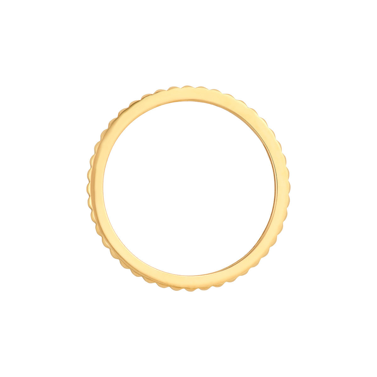 14K Yellow Gold Facet Cut Out Band Ring