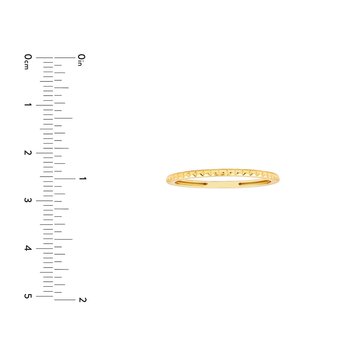 14K Yellow Gold Facet Cut Out Band Ring