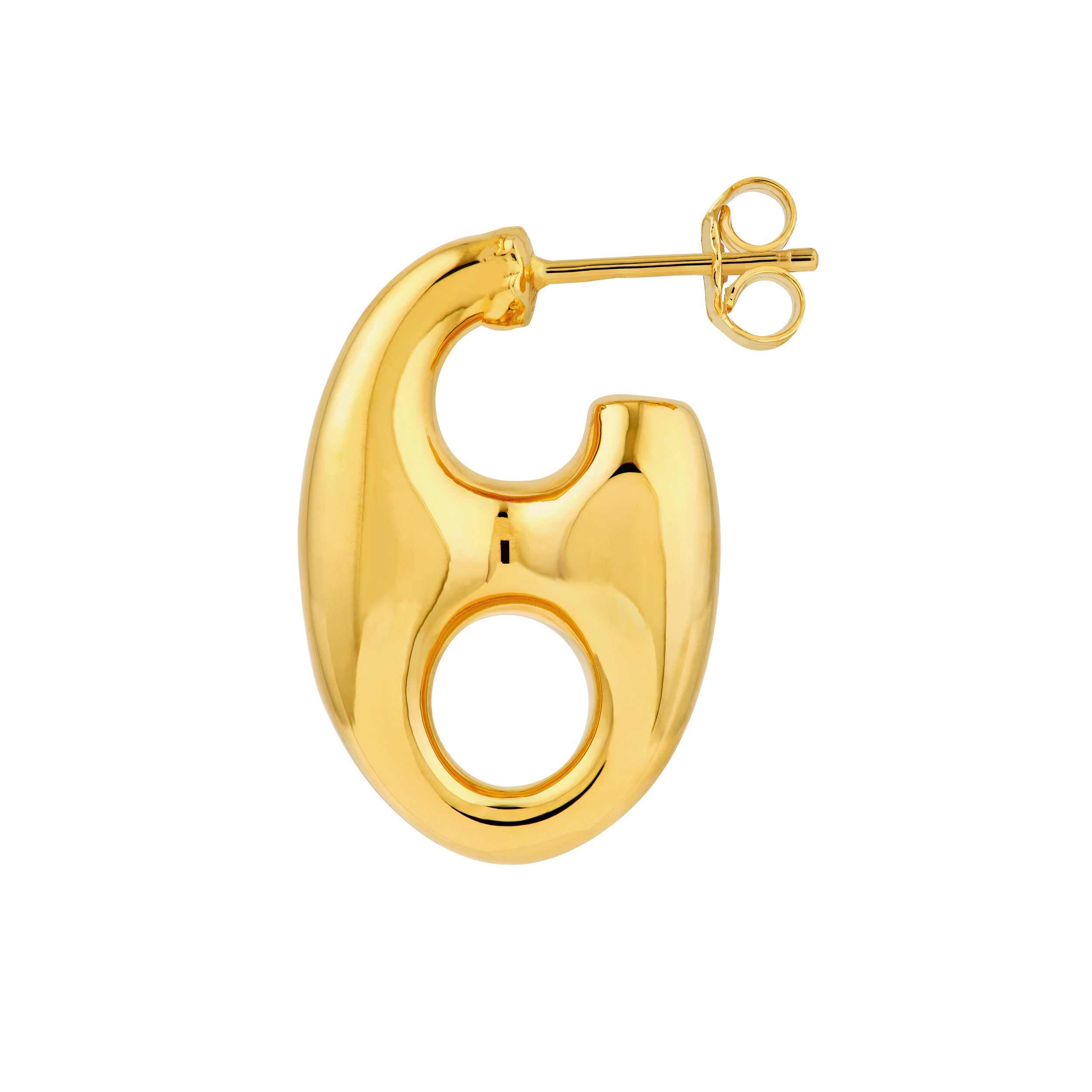 14K Yellow Gold Puff Mariner Earrings Birmingham Jewelry Earrings Birmingham Jewelry 