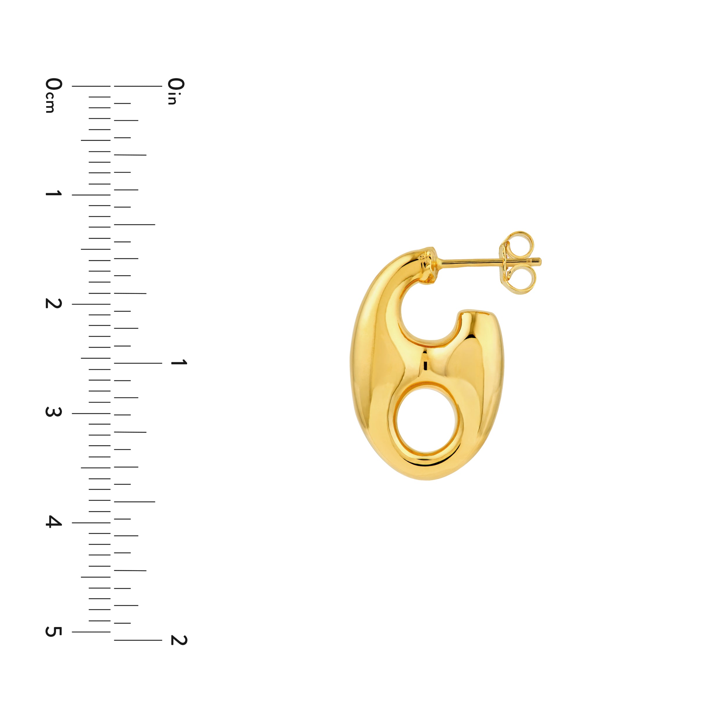 14K Yellow Gold Puff Mariner Earrings Birmingham Jewelry Earrings Birmingham Jewelry 