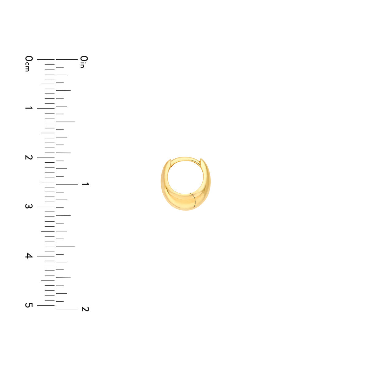 14K Yellow Gold Small Graduated Round Hoop Earrings