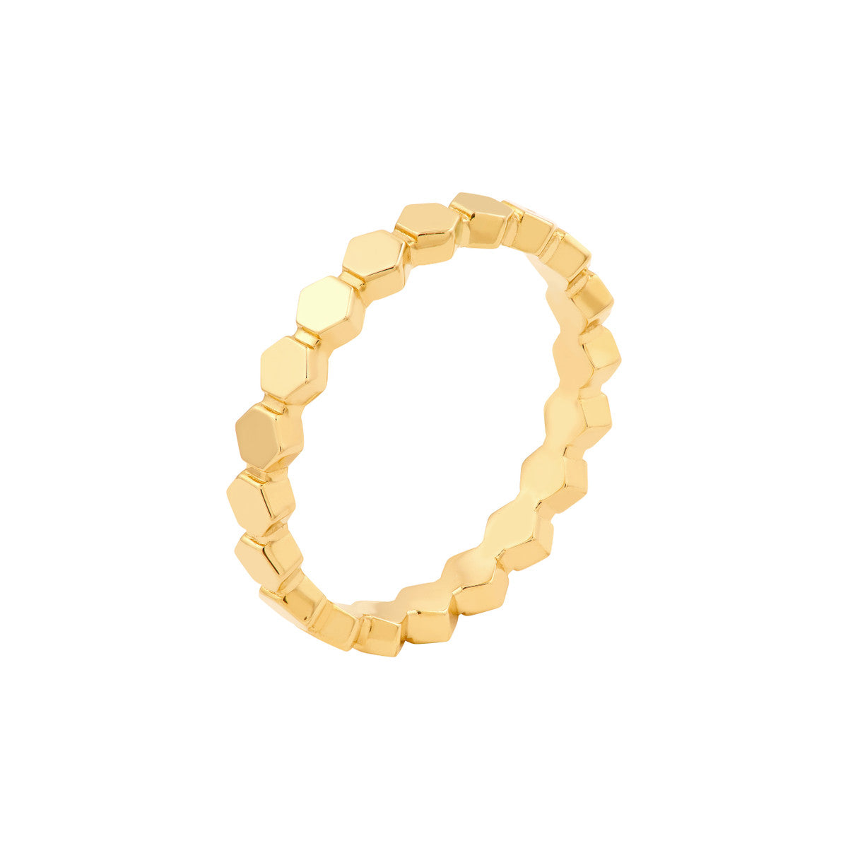 14K Yellow Gold Hexagonal Bead Band Ring Birmingham Jewelry Ring Birmingham Jewelry 