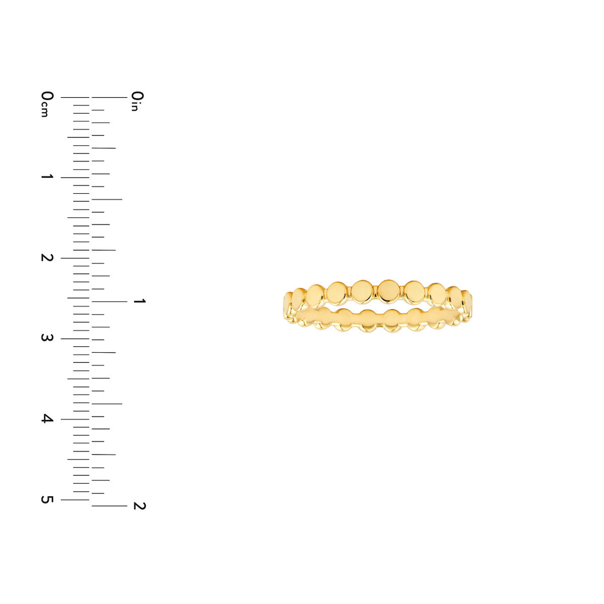 14K Yellow Gold Flat Oval Beaded Band Ring Birmingham Jewelry Ring Birmingham Jewelry 
