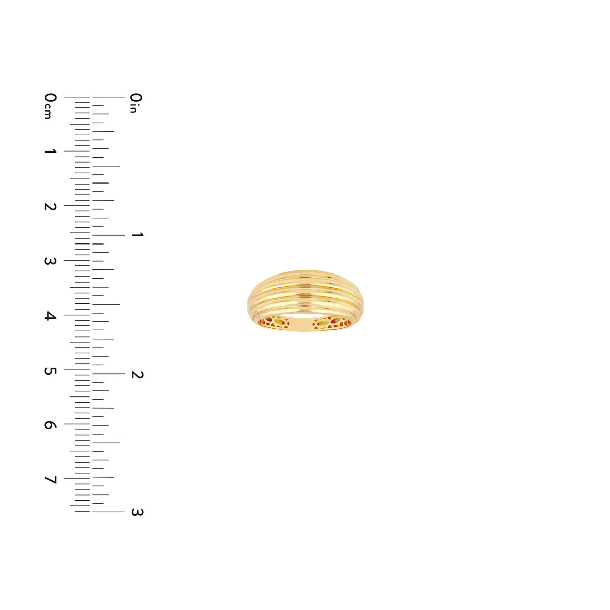 14K Yellow Gold Wide Stacked Ring