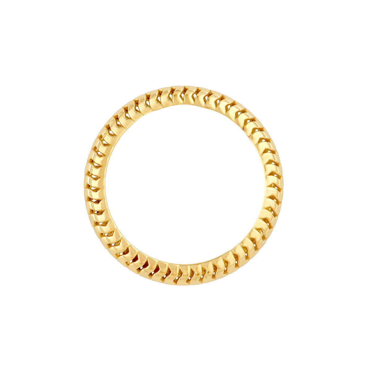 14K Yellow Gold Snake Textured Band Ring