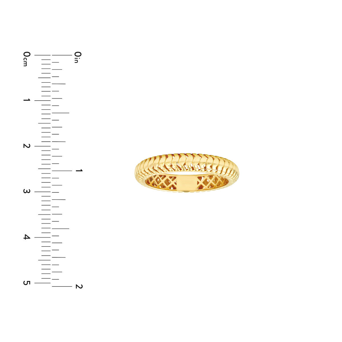 14K Yellow Gold Snake Textured Band Ring