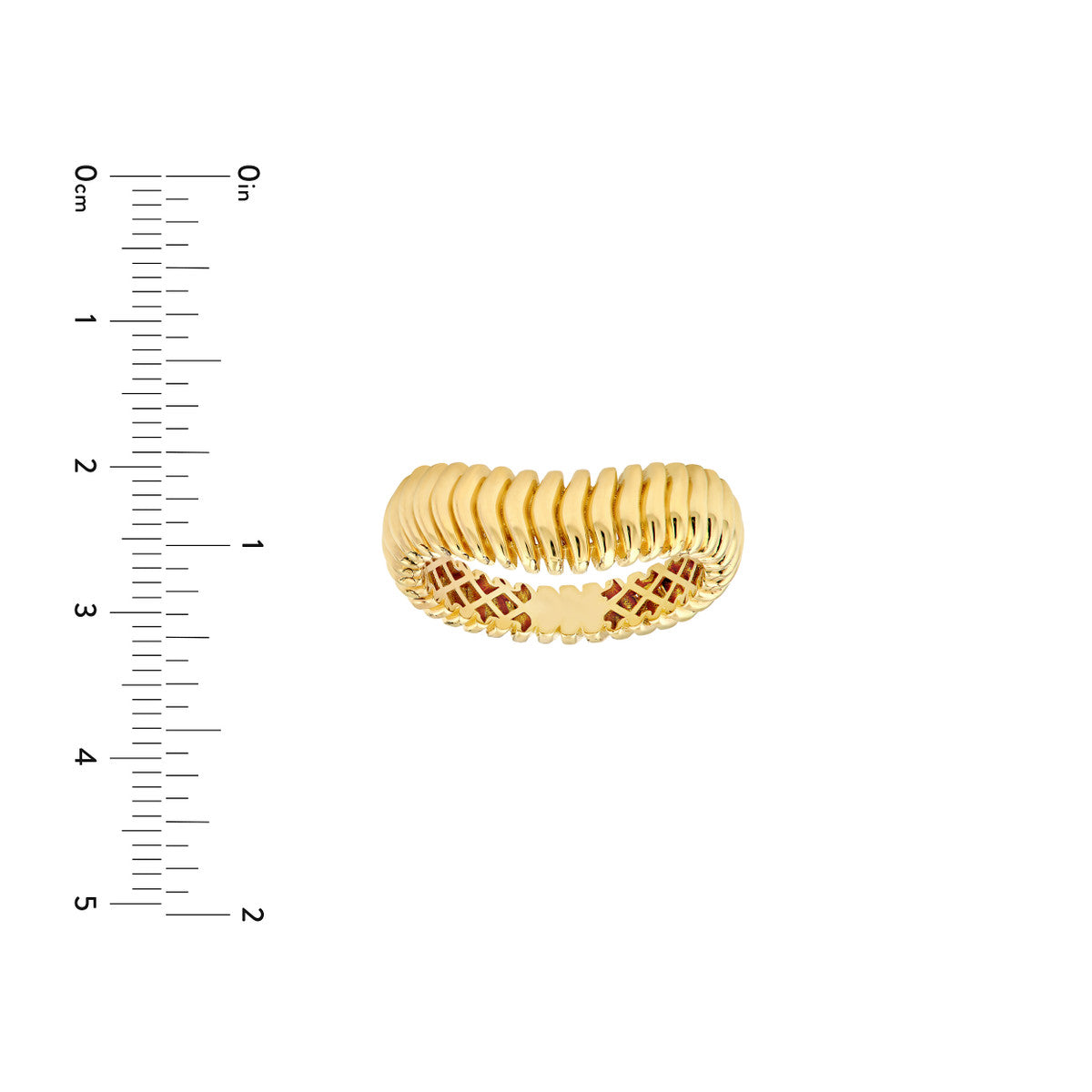 14K Yellow Gold Wavy Design Band Ring