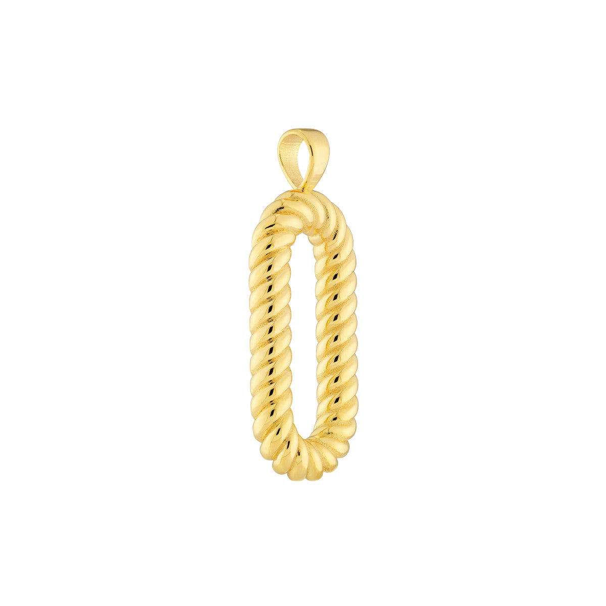 14K Yellow Gold Oval Twisted Pendant Birmingham Jewelry Pendant Birmingham Jewelry 