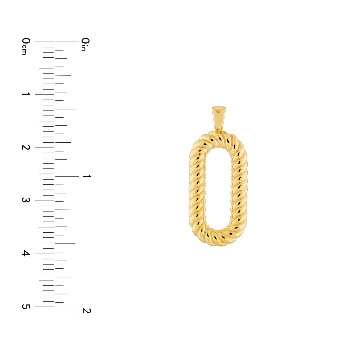 14K Yellow Gold Oval Twisted Pendant Birmingham Jewelry Pendant Birmingham Jewelry 
