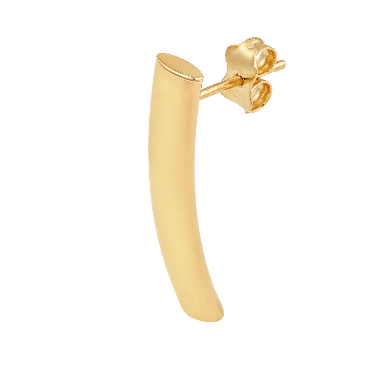 14K Yellow Gold Bar Stud Earrings