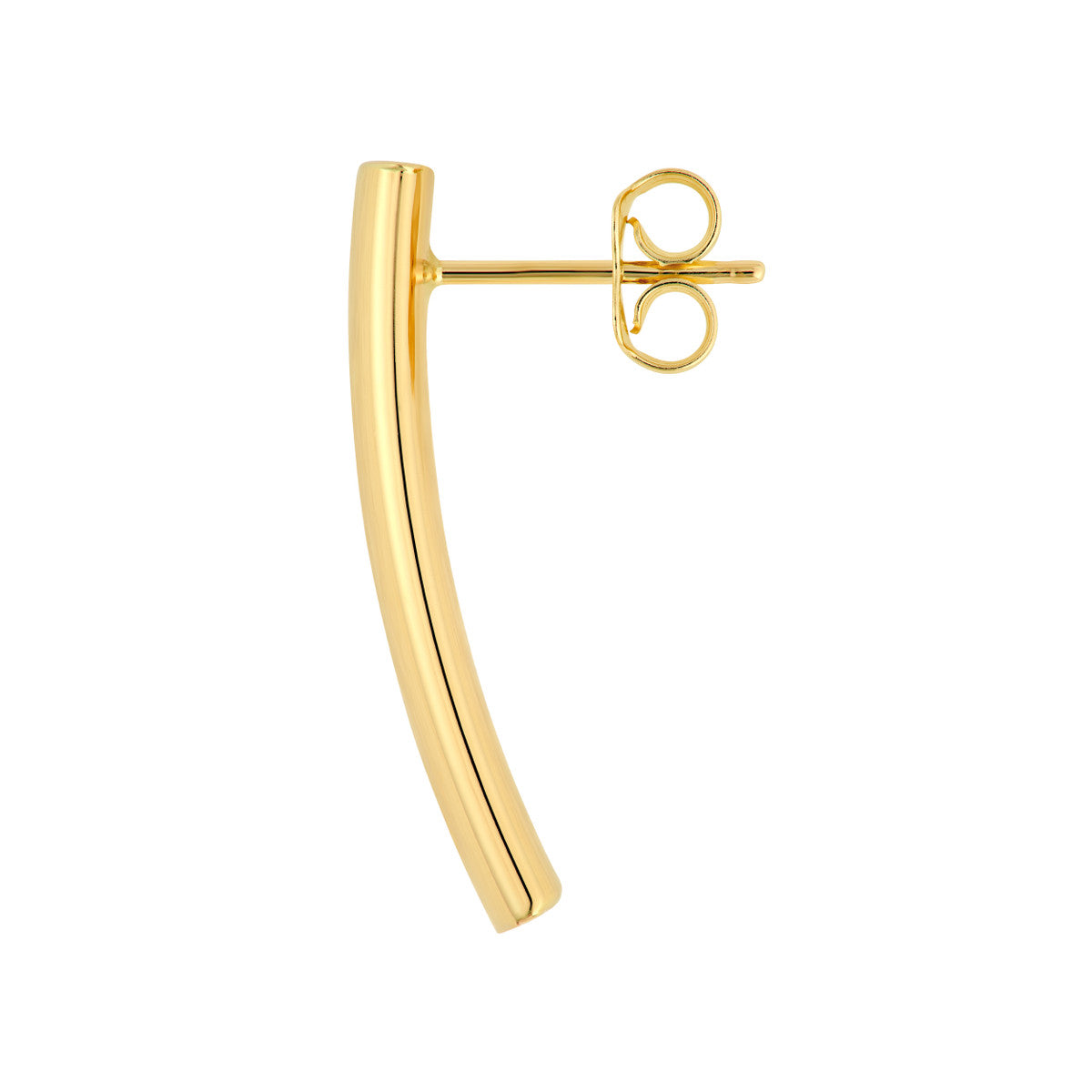 14K Yellow Gold Bar Stud Earrings