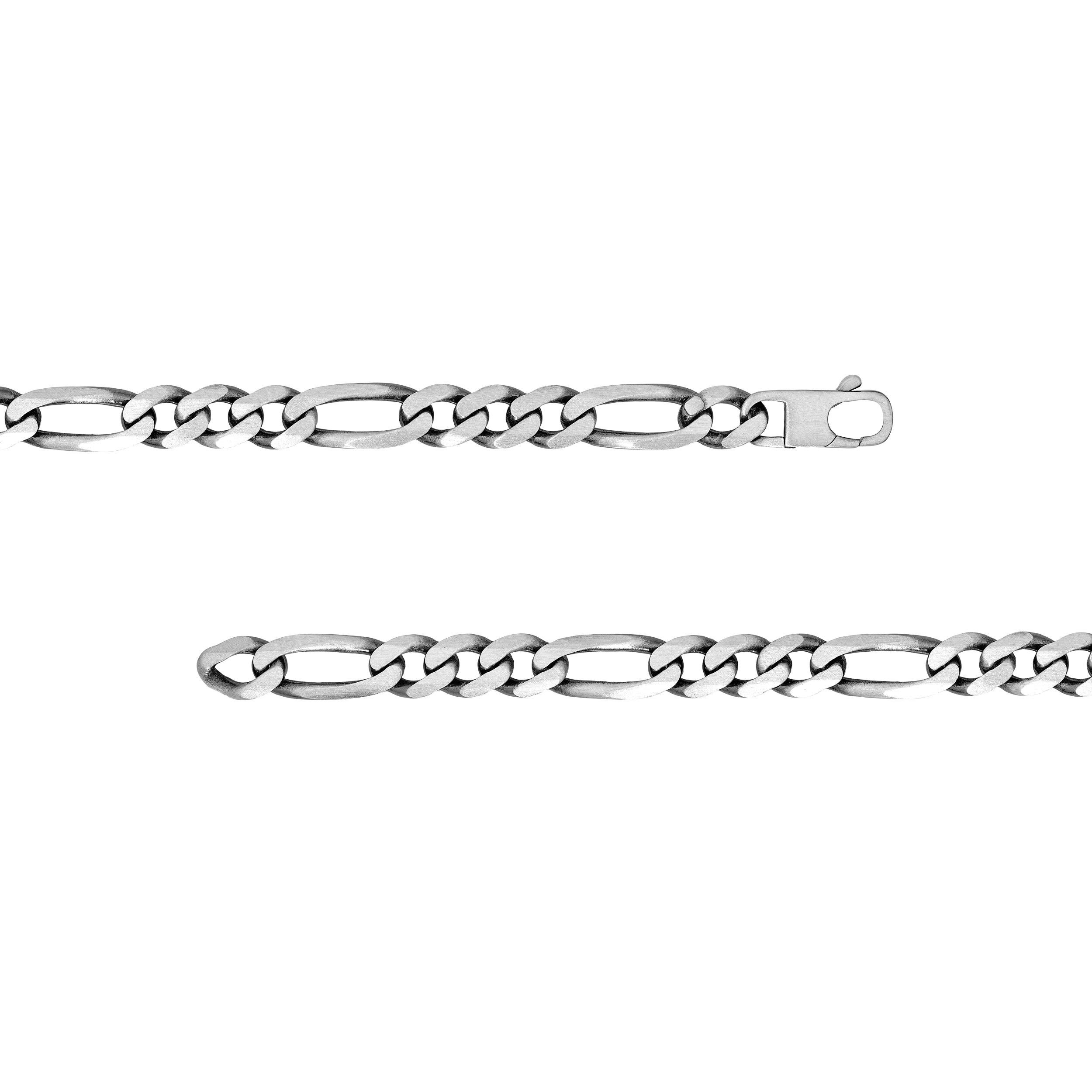 Sterling Silver 9.20mm 6-Sided D/C Figaro Bracelet