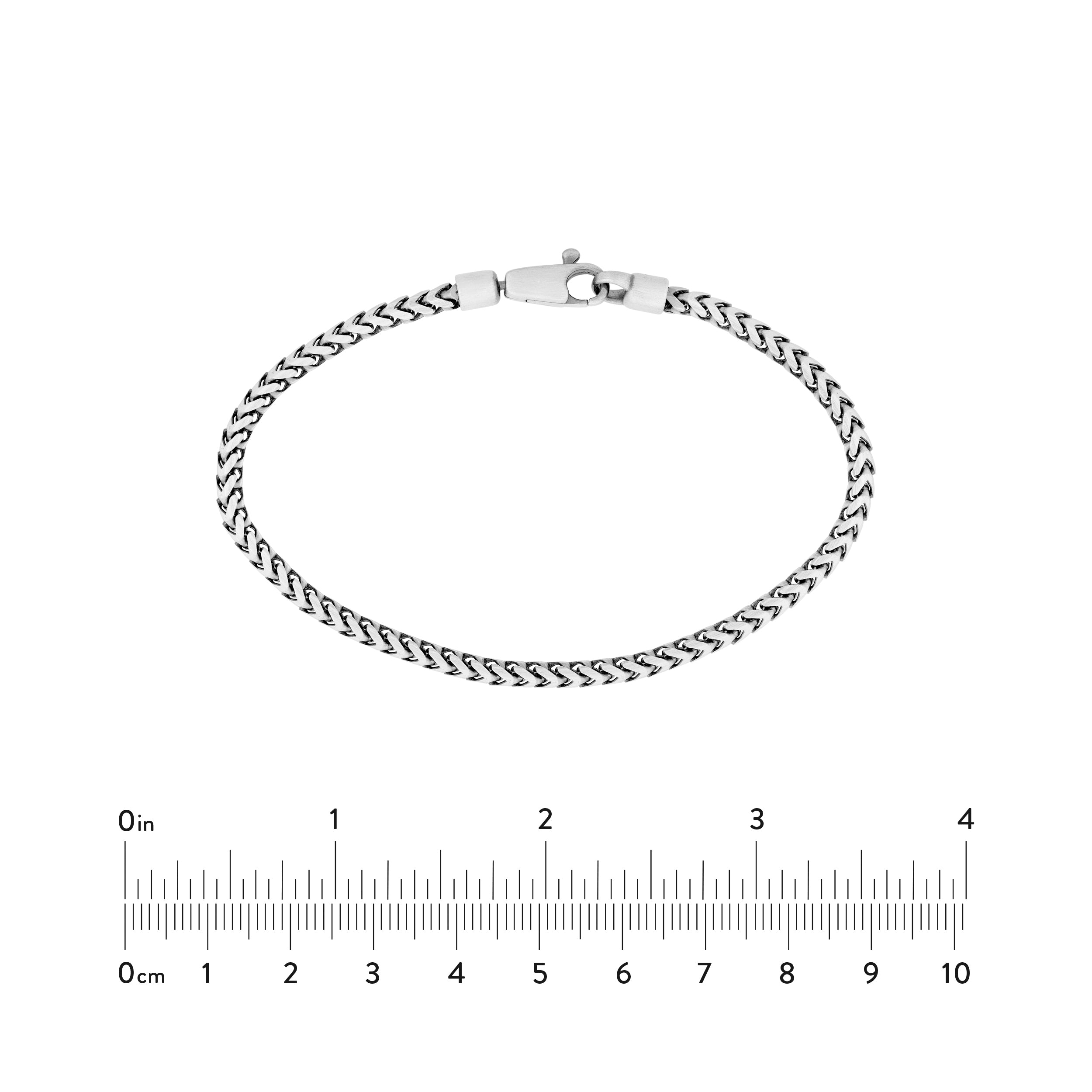 Sterling Silver 3.10mm 8-Sided Franco Bracelet