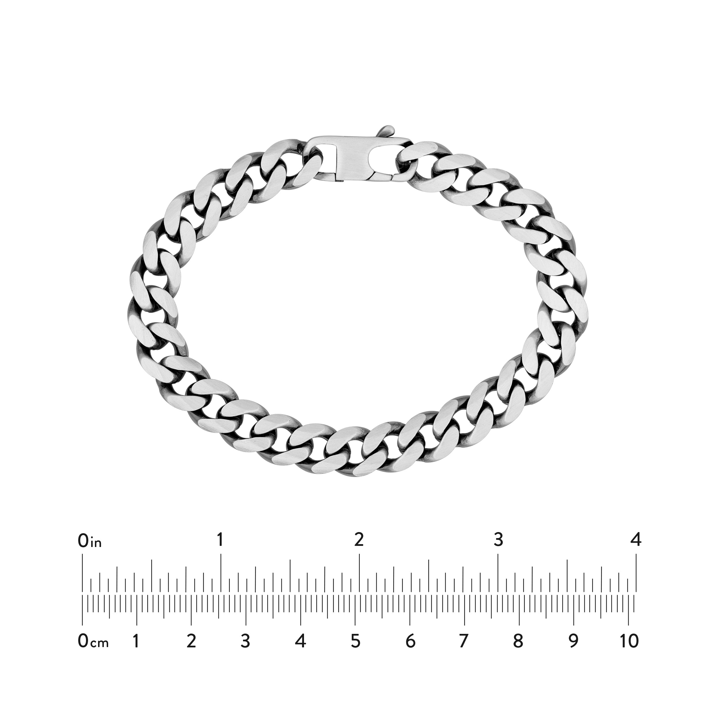 Sterling Silver 9.30mm 6-Sided D/C Curb Bracelet