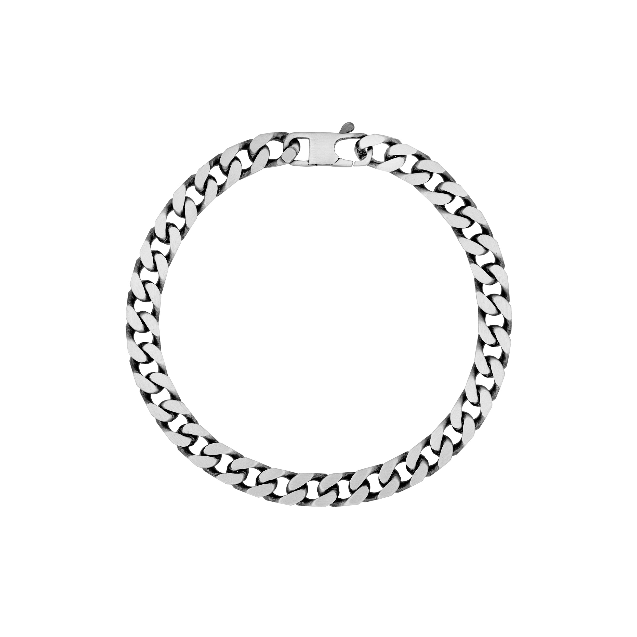Sterling Silver 6.00mm 4-Sided Tight Curb Bracelet