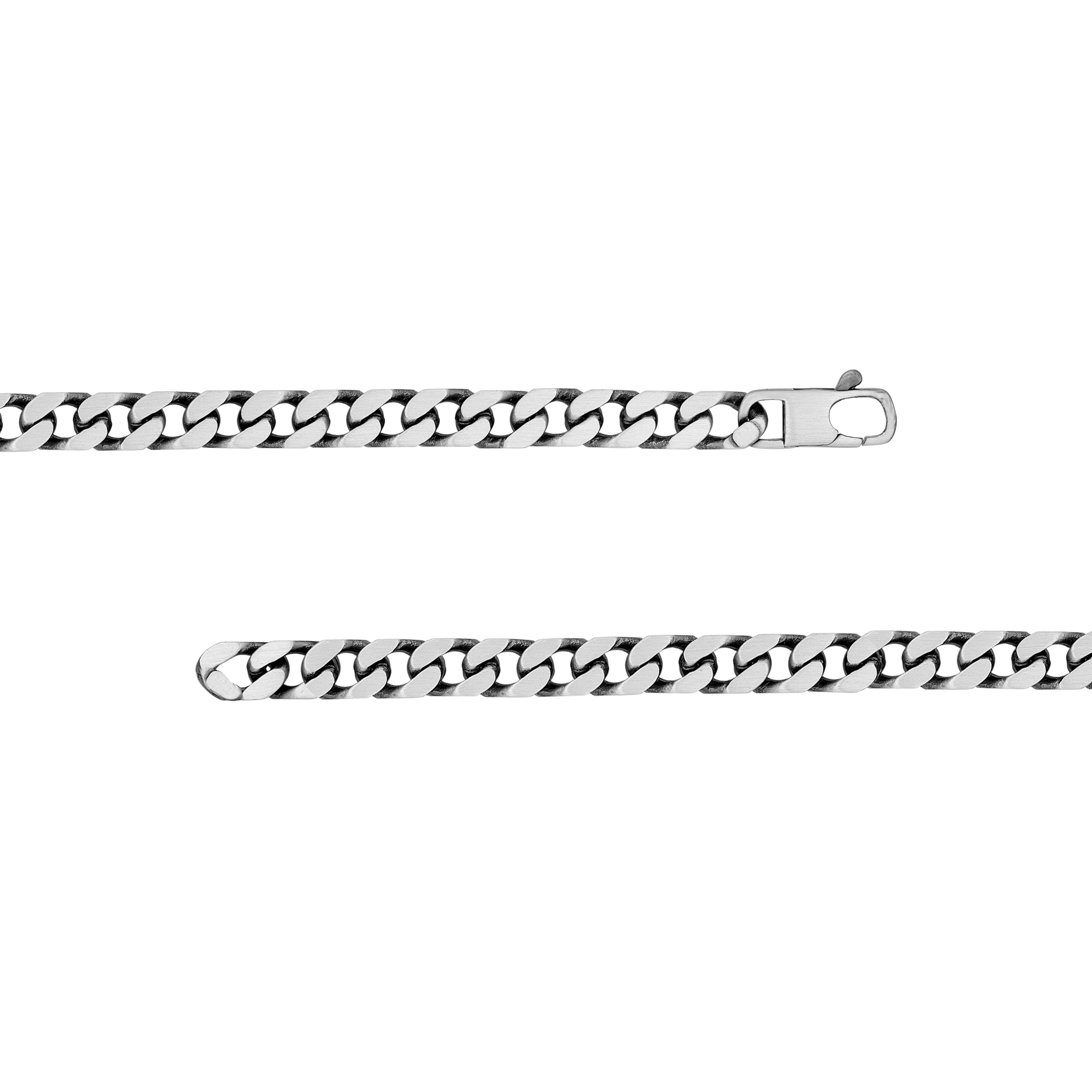 Sterling Silver 6.00mm 4-Sided Tight Curb Bracelet
