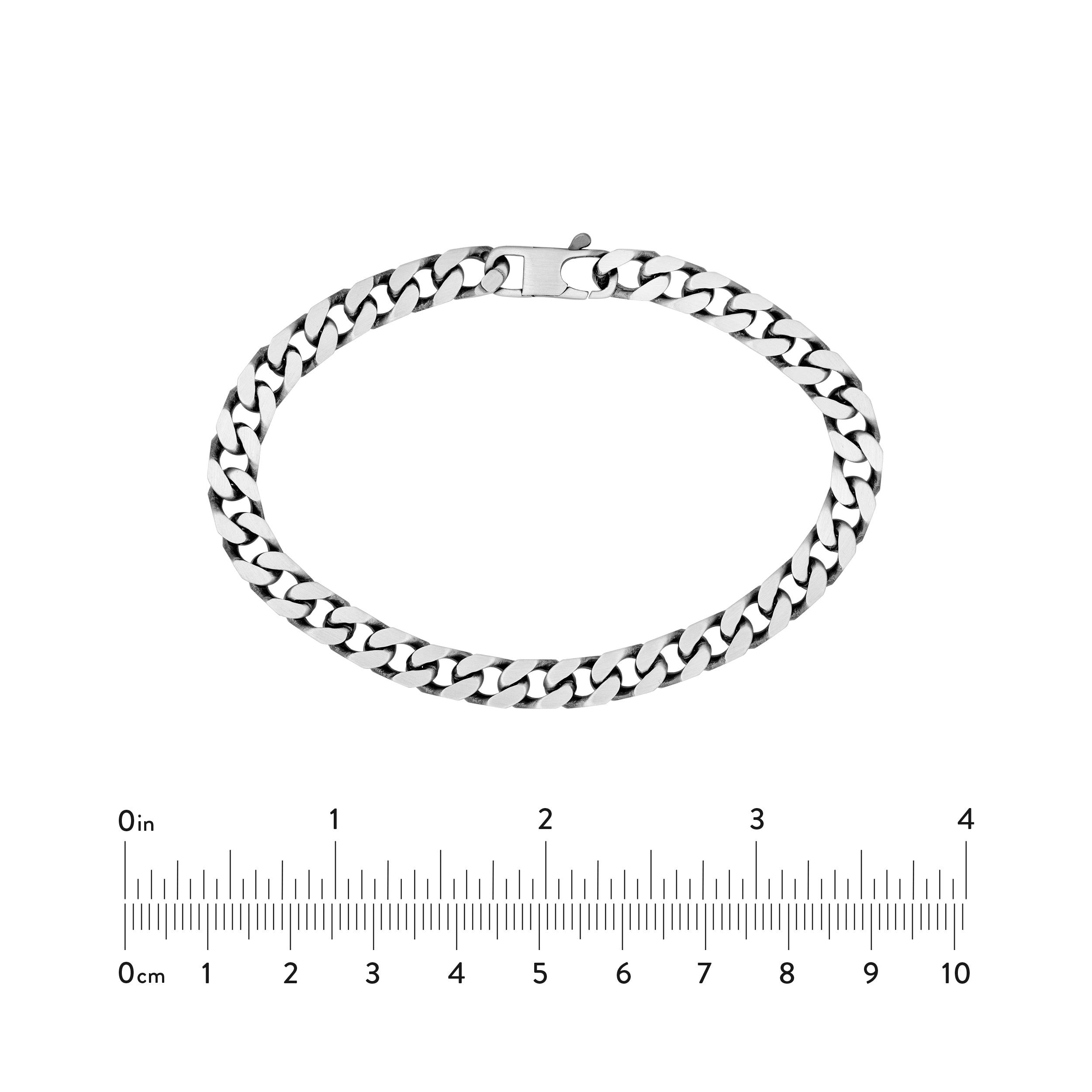 Sterling Silver 6.00mm 4-Sided Tight Curb Bracelet