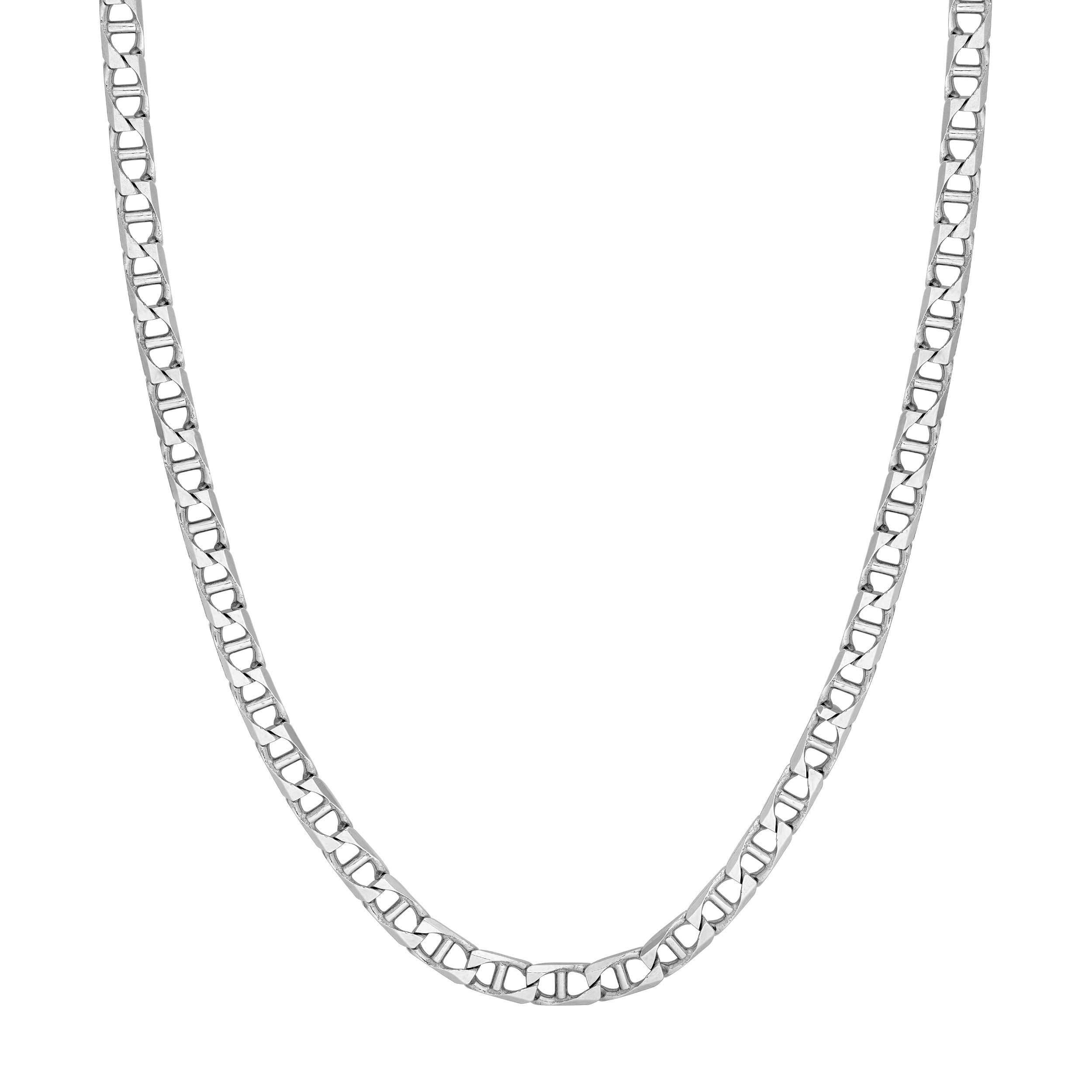 Sterling Silver 5.85mm 10 Sided D/C Mariner Chain