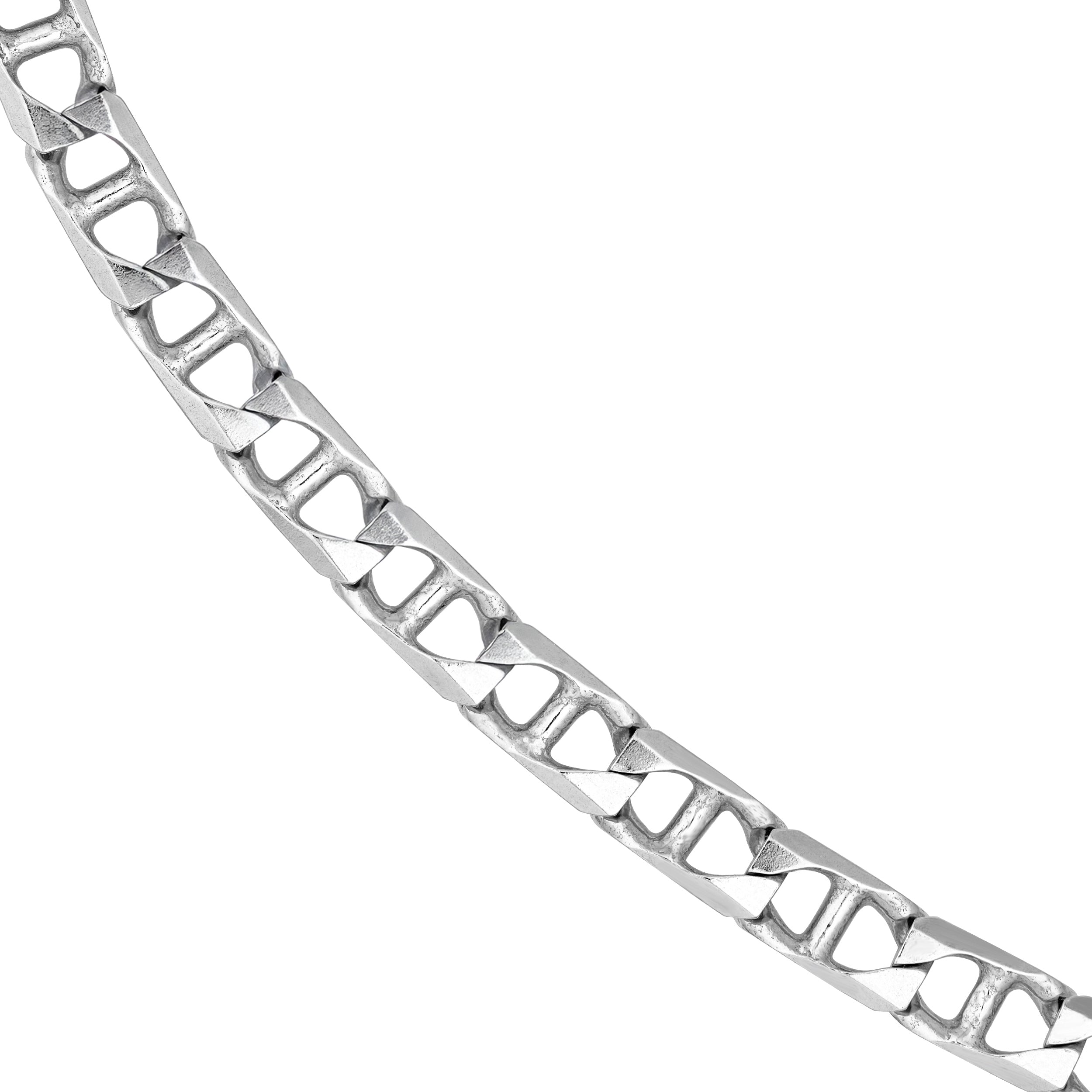 Sterling Silver 5.85mm 10 Sided D/C Mariner Chain