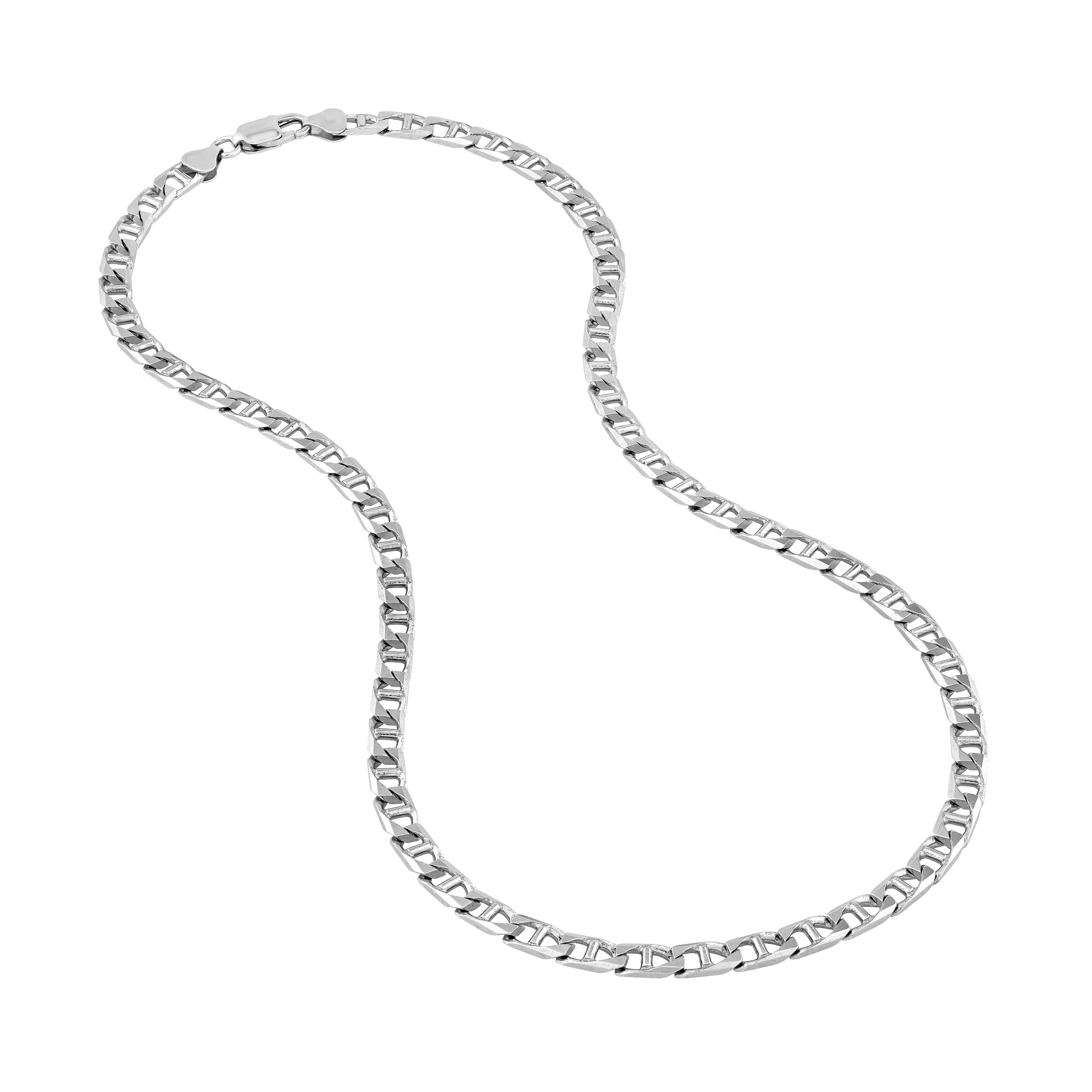 Sterling Silver 5.85mm 10 Sided D/C Mariner Chain