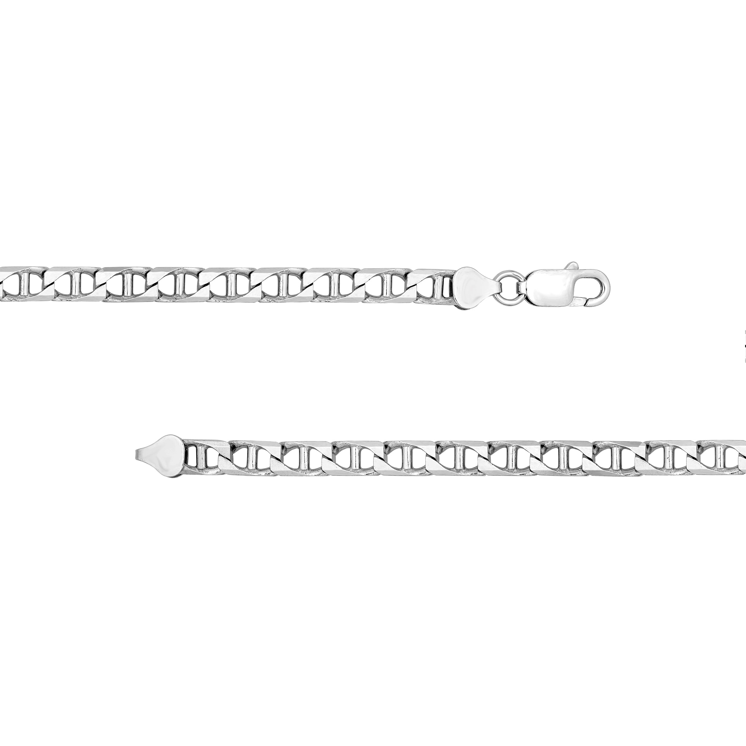 Sterling Silver 5.85mm 10 Sided D/C Mariner Chain
