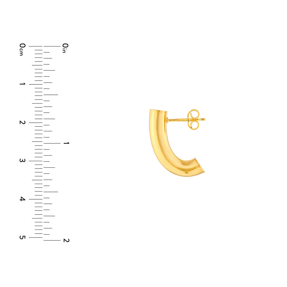 14K Yellow Gold 5.00mm Small Round J Hoop Earrings Birmingham Jewelry Earrings Birmingham Jewelry 