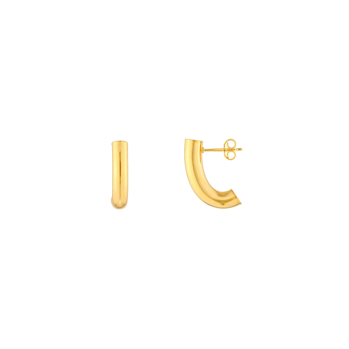 14K Yellow Gold 5.00mm Small Round J Hoop Earrings Birmingham Jewelry Earrings Birmingham Jewelry 