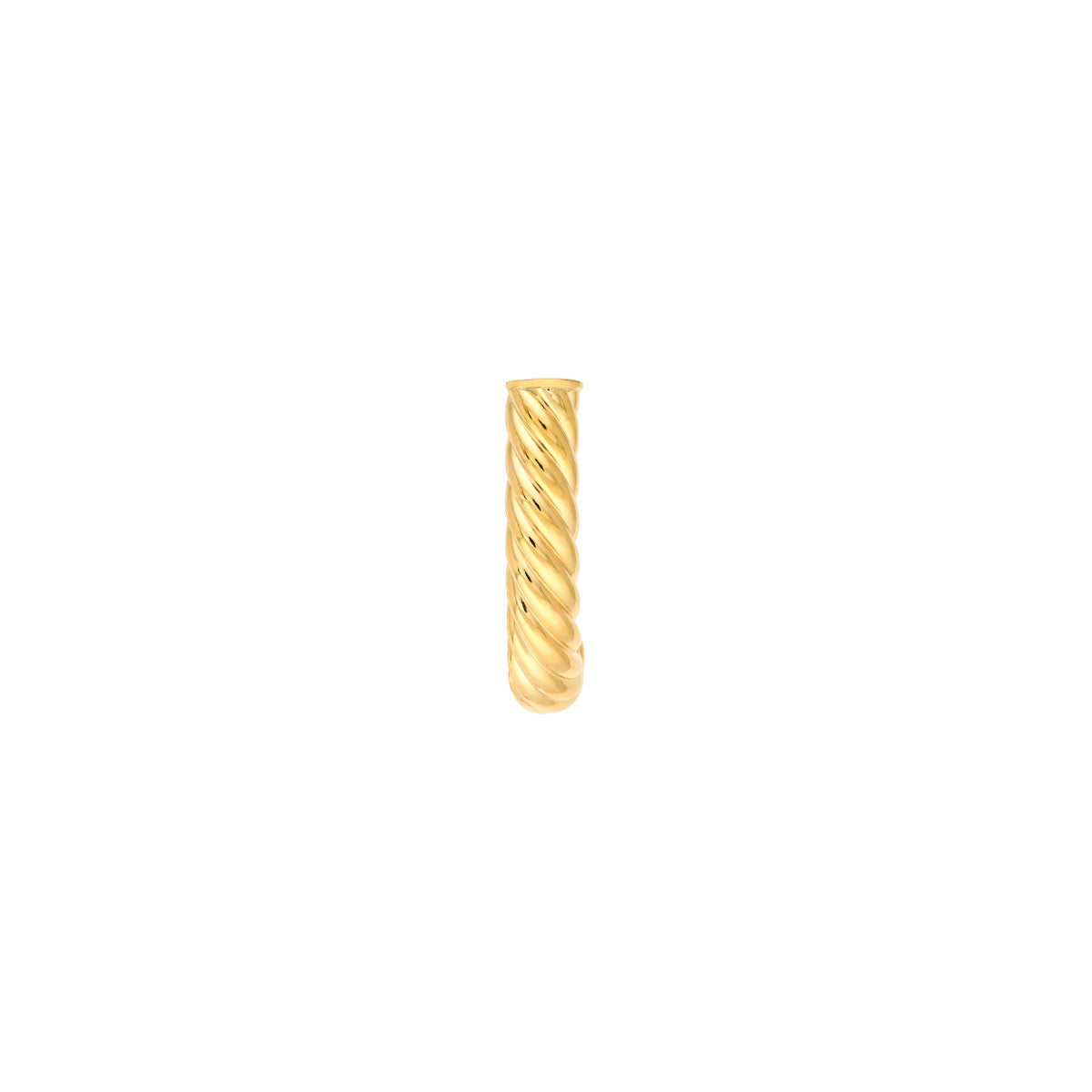 14K Yellow Gold 4.00mm Round Twisted J Hoop Earrings Birmingham Jewelry Earrings Birmingham Jewelry 