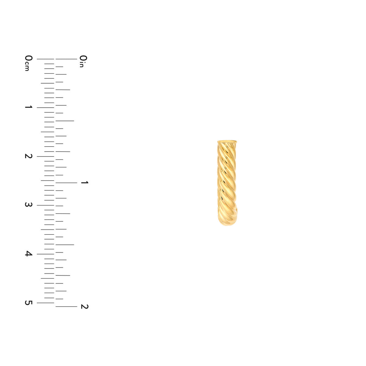 14K Yellow Gold 4.00mm Round Twisted J Hoop Earrings Birmingham Jewelry Earrings Birmingham Jewelry 