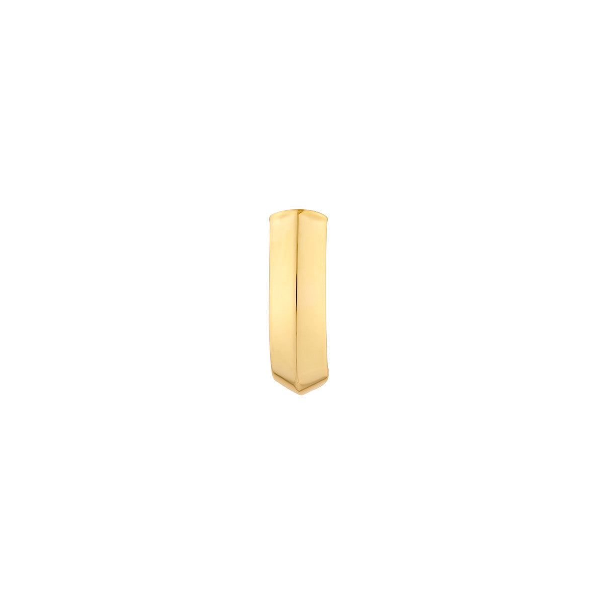 14K Yellow Gold Triangular Tube J Hoop Earrings Birmingham Jewelry Earrings Birmingham Jewelry 