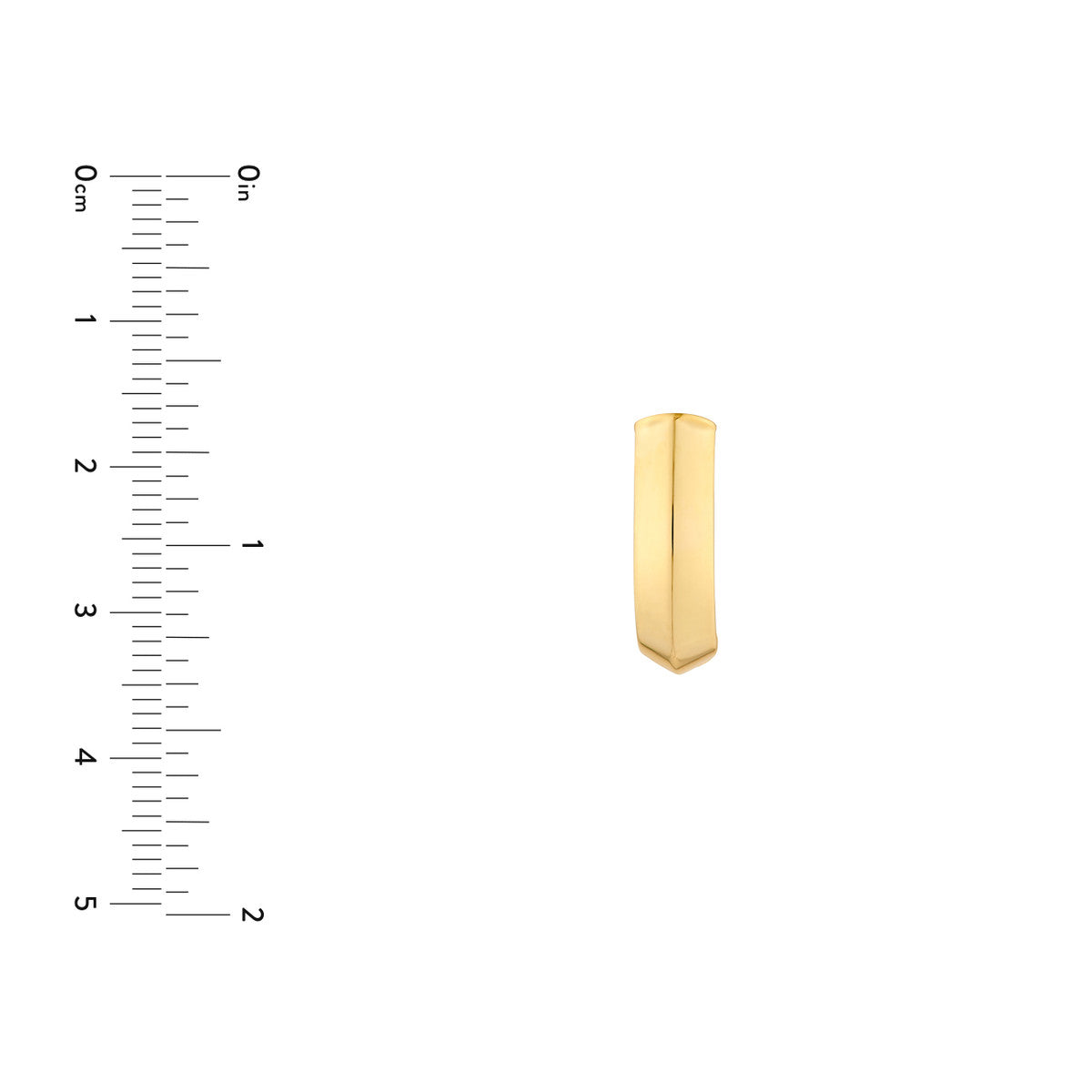 14K Yellow Gold Triangular Tube J Hoop Earrings Birmingham Jewelry Earrings Birmingham Jewelry 