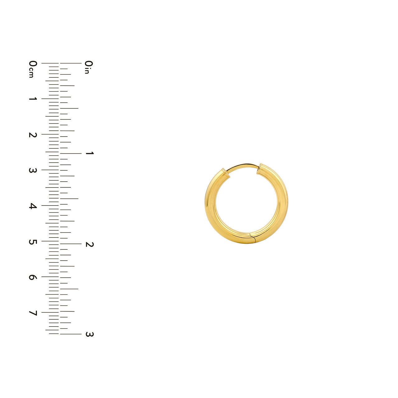 14K Yellow Gold 3.00mm x 15.00mm Round Hoop Earrings