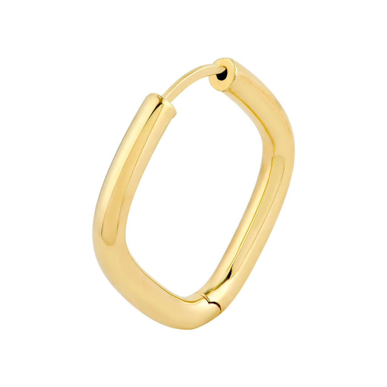 14K Yellow Gold 3.00mm x 15.00mm Square Hoop Earrings