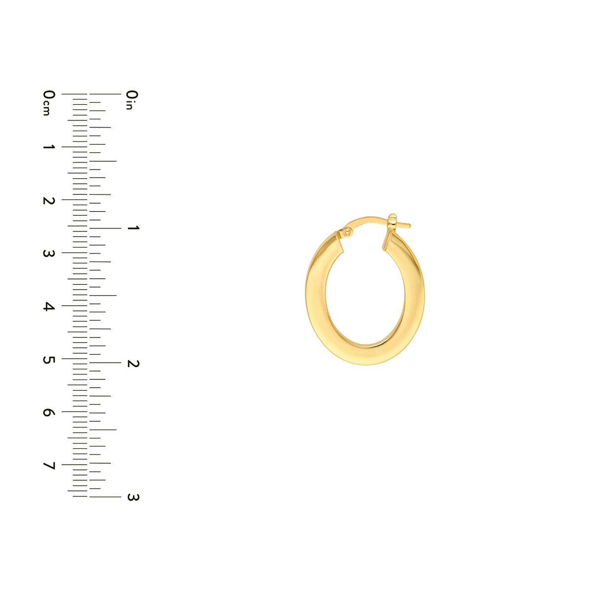 14K Yellow Gold Rectangular Tube Oval Shape Hoop Earrings Birmingham Jewelry Earrings Birmingham Jewelry 