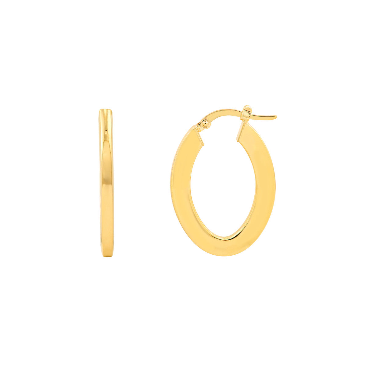 14K Yellow Gold Marquise Rectangular Hoop Earrings Birmingham Jewelry Earrings Birmingham Jewelry 